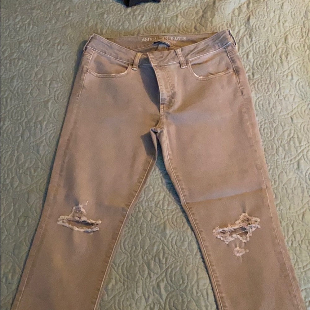 Gray American Eagle Jegging Crop size 10